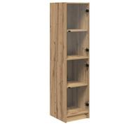 Vitrine en bois d'ingénierie - vidaXL - Chêne artisanal - 35x37x142 cm - 2 portes - Montage au sol - Assemblage requis