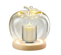 Vitrine en forme de fruit, dôme en verre brillant, couvercle en verre transparent avec éclairage, support élégant en cloche, base de protection pour les détails, support de collection polyvalent pour