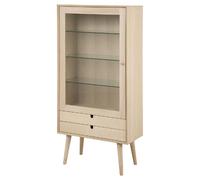 Vitrine en panneau de particules avec tiroirs et étagères - Beige