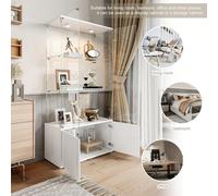 Vitrine en verre avec 2 portes, espace de rangement en bois, 164 x 78 x 35 cm, vitrine moderne, meuble de salon avec 2 portes, pour livres, vin rouge et collection de figurines Le design de ce meuble 