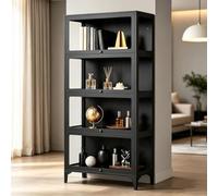 Vitrine en Verre Avec Porte Meuble Vitrine Verre Vitrine Salon Haute ,black | Vitrine en Verre Pour Collection Salon Acrylique Figurine Avec Porte Colonne Moderne Haute Chambre Voiture Grande,black