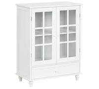 Beliani Buffet à 2 Portes avec Étagères et Tiroir Armoire Salon Chambre à Coucher Méditerranéenne en MDF Blanc Carlet