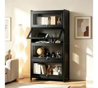 Vitrine en Verre Colonne Meuble Vitrine Pas Cher Vitrine Figurine ,black | Vitrine en Verre Pour Collection Salon Acrylique Figurine Avec Porte Colonne Moderne Haute Chambre Voiture Grande,black