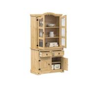 Vidaxl Vitrine En Verre Corona 100x48,5x179 Cm Bois Massif De Pin Multicolore