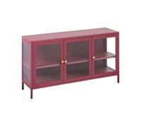 Vitrine en verre NEWPORT Métal 115 cm Rouge foncé