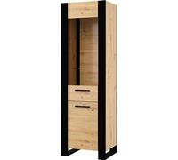 Bim Furniture – Vitrine Nuka E – 188 cm – étagères en verre – chêne noir