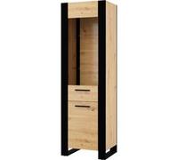 Bim Furniture – Vitrine Nuka E – 188 cm – étagères en verre – chêne noir