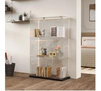 Vitrine en Verre - RWUDV - Armoire de Collection - Éclairage LED - 2 Portes - 3 Étagères