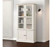 vidaXL Vitrine en verre VIGO blanc 85x35x170 cm bois massif de pin