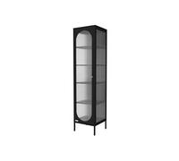 ML-Design Vitrine de Salon 42x175x40 cm, Noir, Armoire Étroite avec 5 Compartiments de Rangement/Étagères et 1 Porte, Métallique