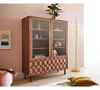 Vitrine Fevo 115x150 cm acacia marron Pied-L