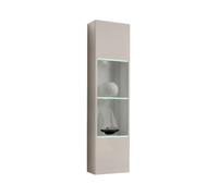 Vitrine FLY cachemire avec LED - 1 porte partiellement vitrée