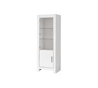 Vitrine Gauche Laquée Blanc Brillant avec Eclairage Led - DENAE -