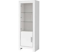 Vitrine Gauche Laquée Blanc Brillant avec Eclairage Led - DENAE - ALTOBUY Blanc G