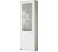 Vitrine Gauche Laquée Blanc Brillant avec Leds - DEYTON - ALTOBUY Blanc G
