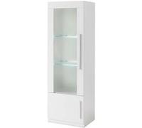 Vitrine Gauche Laquée Blanc Poignées Métal avec Leds - CLARK - ALTOBUY Blanc G