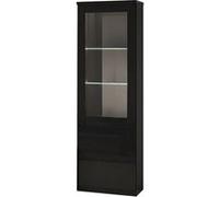 Vitrine Gauche Laquée Noir Brillant avec Leds - DEYTON - ALTOBUY Noir G