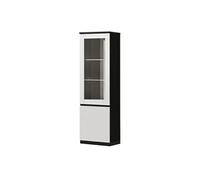 Vitrine Gauche Laquée Noir et Blanc Brillant avec Leds - DEYTON - ALTOBUY Blanc G