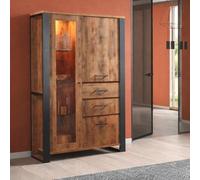 Vitrine industrielle en bois 2 portes MONA
