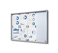 Vitrine Intérieure Verrouillable avec Portes Coulissantes Slim avec Coins de Sécurité 8 x A4