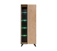 Vitrine Led Design Liam 70cm Naturel & Noir