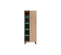 Vitrine Led Design Liam 70cm Naturel & Noir