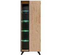 Vitrine Led Design Liam 70cm Naturel & Noir
