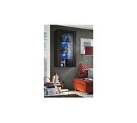 Vitrine led murale design "neo" 110cm wengé
