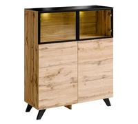 Vitrine LED Thin 123cm Noir & Naturel