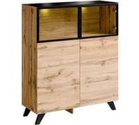 Vitrine LED Thin 123cm Noir & Naturel