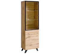 Vitrine LED Thin 197cm Noir & Naturel