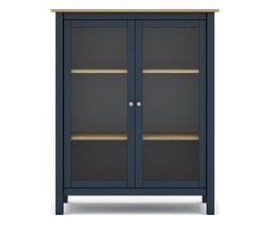Vitrine Misti 2P bleu chene 90 x 40 x h110