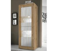 Vitrine moderne bois et blanc 1 porte 60cm CALIA 2.