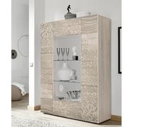 Vitrine moderne coloris chêne clair 2 portes vitrées SARA