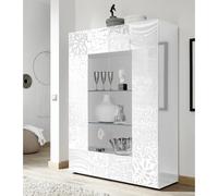Vitrine moderne laqué blanc 2 portes vitrées SARA