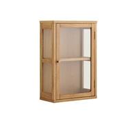 Vitrine murale CACERES 1 porte chêne et MDF placage chêne 20x40xH60cm