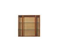 Vitrine murale en bois de manguier marron foncé, vitrée, avec rangement - Chehoma, Azaria - 100x22x100 cm
