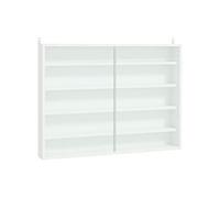 HOMCOM Vitrine pour Collection vitrine Murale 80 x 9,5 x 60 cm avec 4 étagères réglables en Hauteur et 2 Portes coulissantes en Verre, pour Collection de Figurines et Voitures Miniatures, Blanc