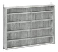 HOMCOM Vitrine pour Collection 4 Étagères, 80x9,5x60cm Gris