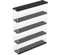 Vitrine Murale Joody 4 Étagères Acrylique Transparente avec Porte Coulissante Noir 40x8.5x50 cm