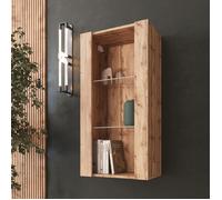 Vitrine Murale Komodee TIVOLI - sans LED - Bois naturel - Facades en Mat - 50 x 100 x 29 cm
