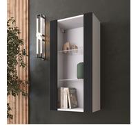 Vitrine Murale Komodee TIVOLI - sans LED - Noir et Blanc - Facades en Mat - 50 x 100 x 29 cm