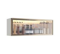 Vitrine murale moderne de cuisine gris/blanc avec portes, installation sans perçage, idéale pour le rangement de la salle à manger, 50 x 32 x 19 cm, élégante et peu encombrante