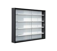 Vitrine murale pour miniature en panneaux de particules Blanc et noir, L80 x P9,5 x H60 cm --