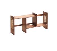 Vitrine Organisateur de rangement en bambou, étagère d'affichage bureau, extensible polyvalente, avec support rotin tissé for et maison Bibliothèque