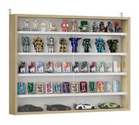 Vitrine pour collection HOMCOM vitrine murale 80 x 9,5 x 60 cm 4 étagères réglables en hauteur et 2 portes coulissantes en verre