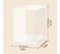 Vitrine pour maisons miniatures - Modèle DF06L - Porte avant - Empilable - Étanche à la poussière - Coffret de 6 pièces - À poser sur une table - Transparente