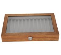 Vitrine pour stylos à plume en noyer, coffret de rangement pour 12 stylos, design élégant, vitre transparente