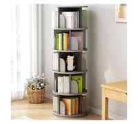 Vitrine Rotating Bookcase Floor Shelves Home Living Room Student Illustrated Book Storage Bedroom Multilevel Bibliothèque(Grigio)