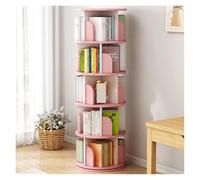 Vitrine Rotating Bookcase Floor Shelves Home Living Room Student Illustrated Book Storage Bedroom Multilevel Bibliothèque(Pink)